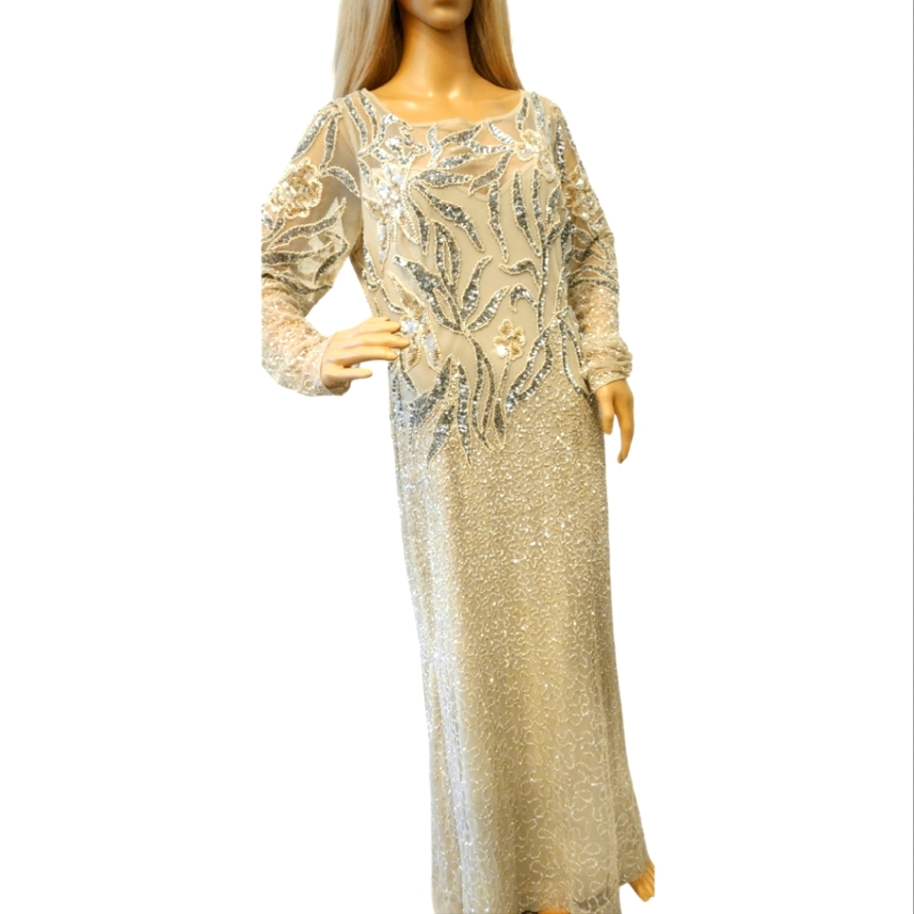 Adrianna Papell Formal Evening Dress ivory Size-12